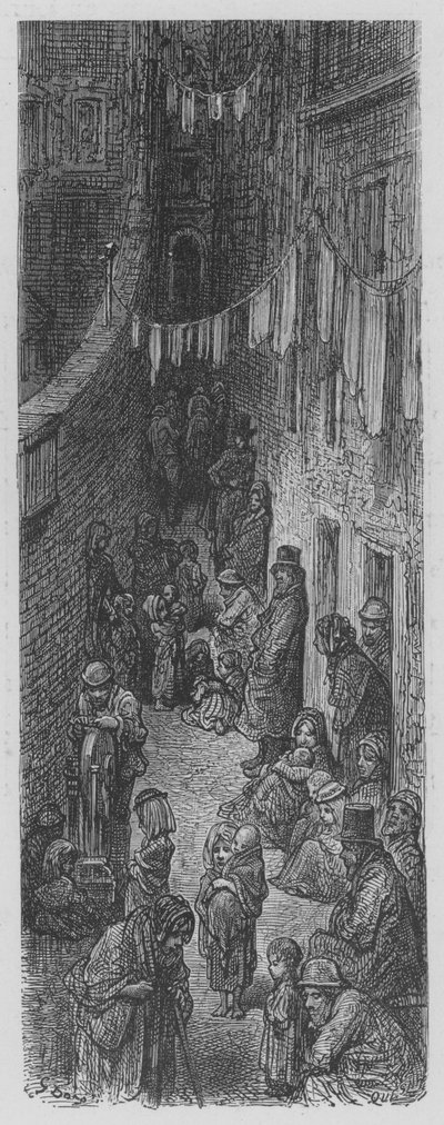 Une rue dans les quartiers pauvres - Gustave after Dore